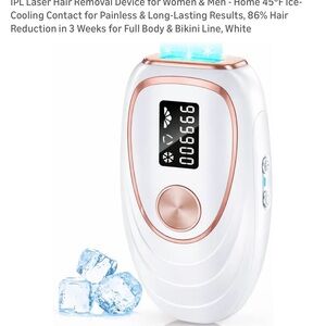 IPL Laser Hair Removal Device for Women & Men - White with Rose Gold Accents